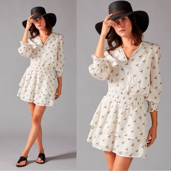 Paige Serrano Dress Off White Turmeric Rose Bud Small Ethereal Dainty Cottage - Picture 1 of 16